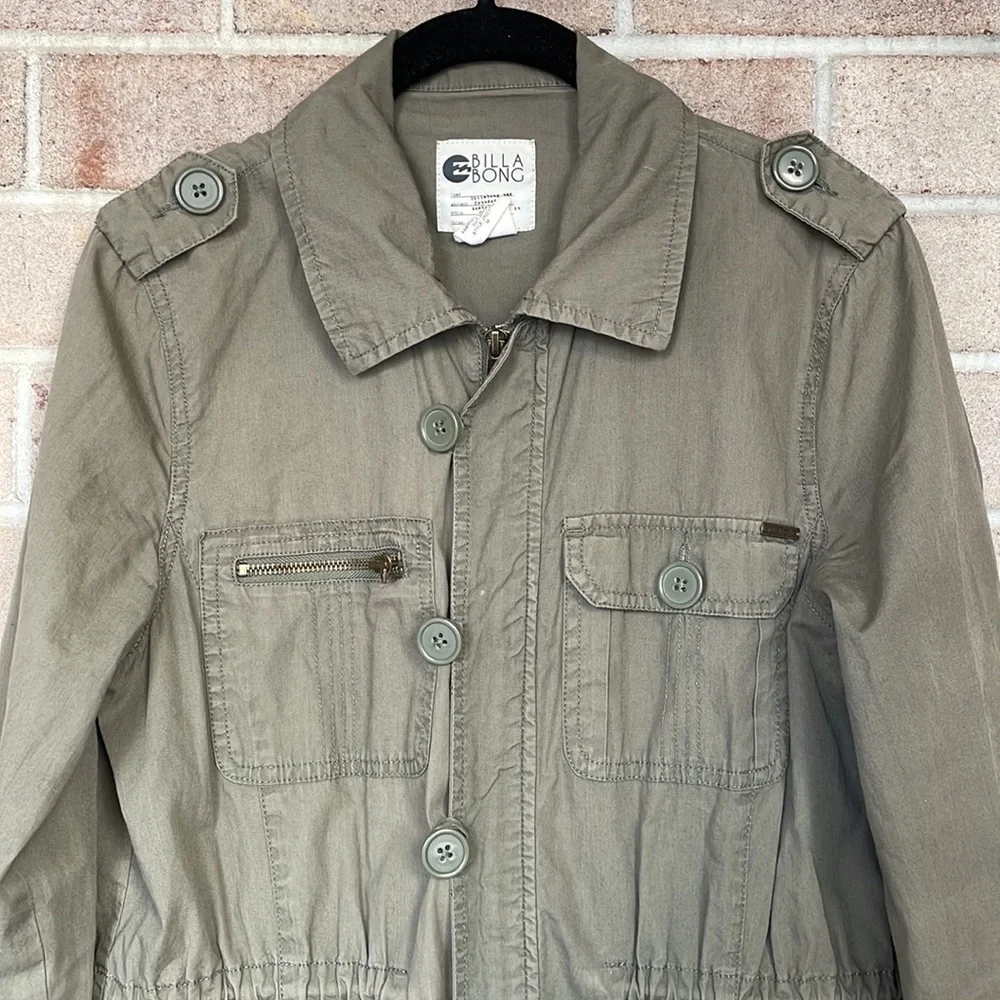 Billabong Olive Green Longline Utility Jacket